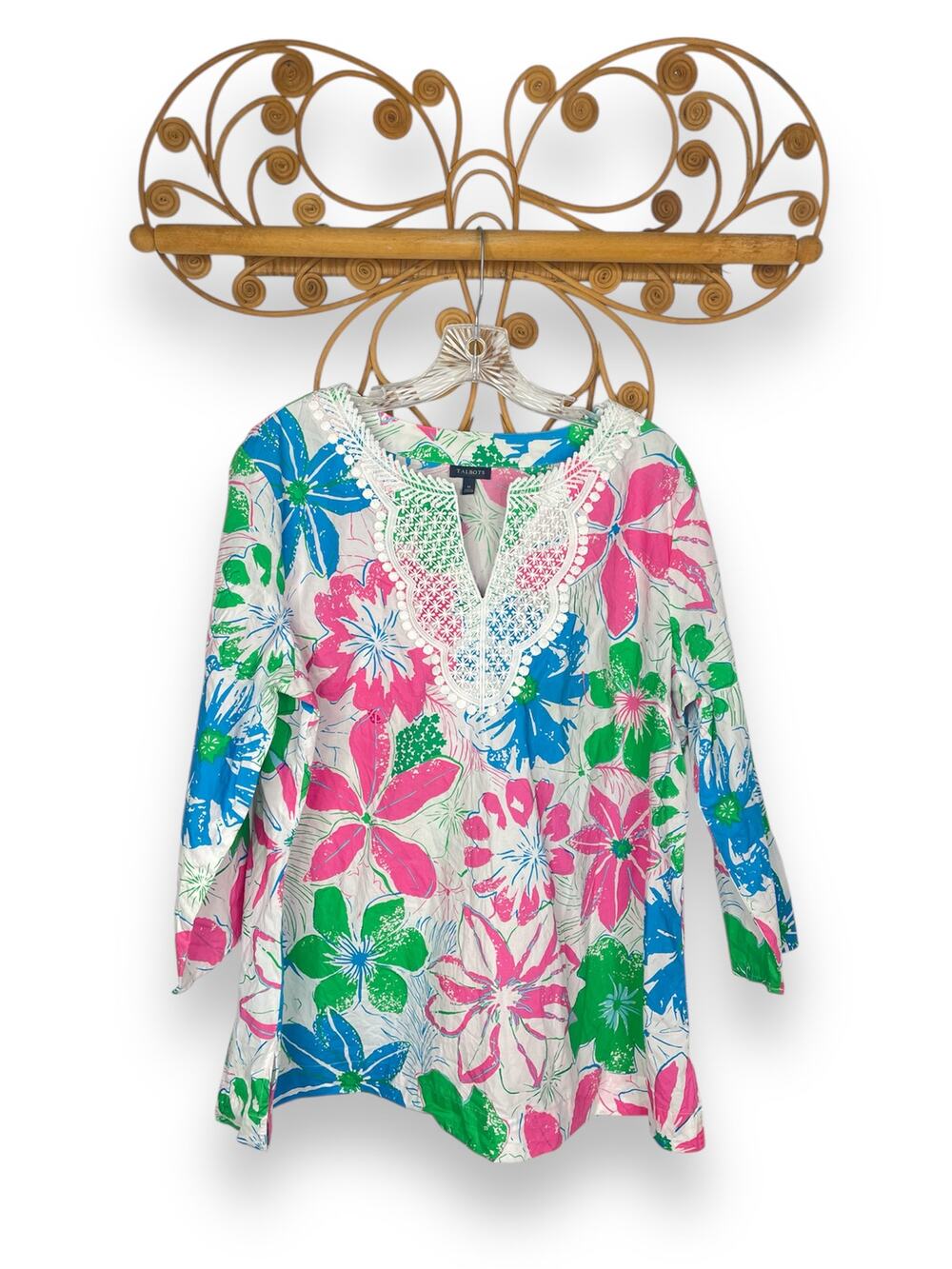 Talbots Lace Bib Tunic-Anguilla Floral M